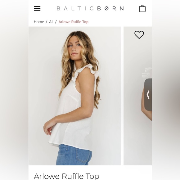 Arlowe Ruffle Top- White - Picture 2 of 4